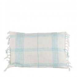 PILLOW CHECKERED L. BLUE - 60x40cm