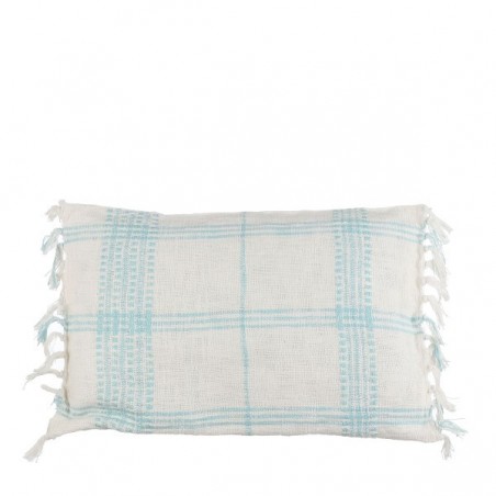 PILLOW CHECKERED L. BLUE - 60x40cm