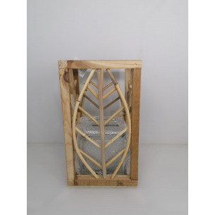 SMALL LANTERN RATTAN SQUARE LEAF SMALL