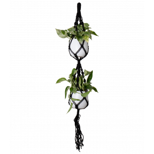 MACRAME DOBLE NUDO ESPIRAL NEGRO 120CM