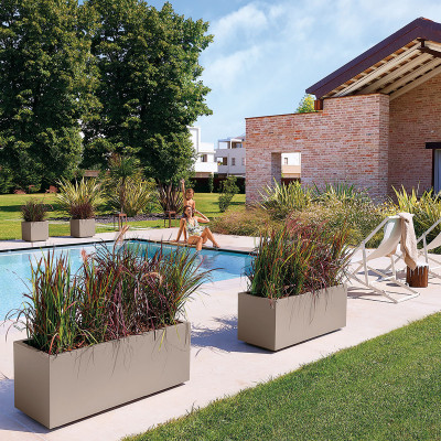 JARDINERA RECTANGULAR MATHERIA 80cm BLANCA